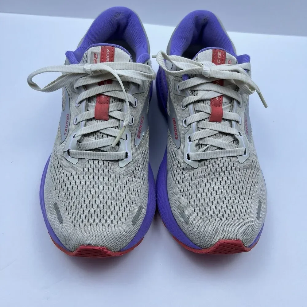 Brooks Adrenaline GTS 22 Women's Running Shoes Grey Pink Purple Size 8.5 B